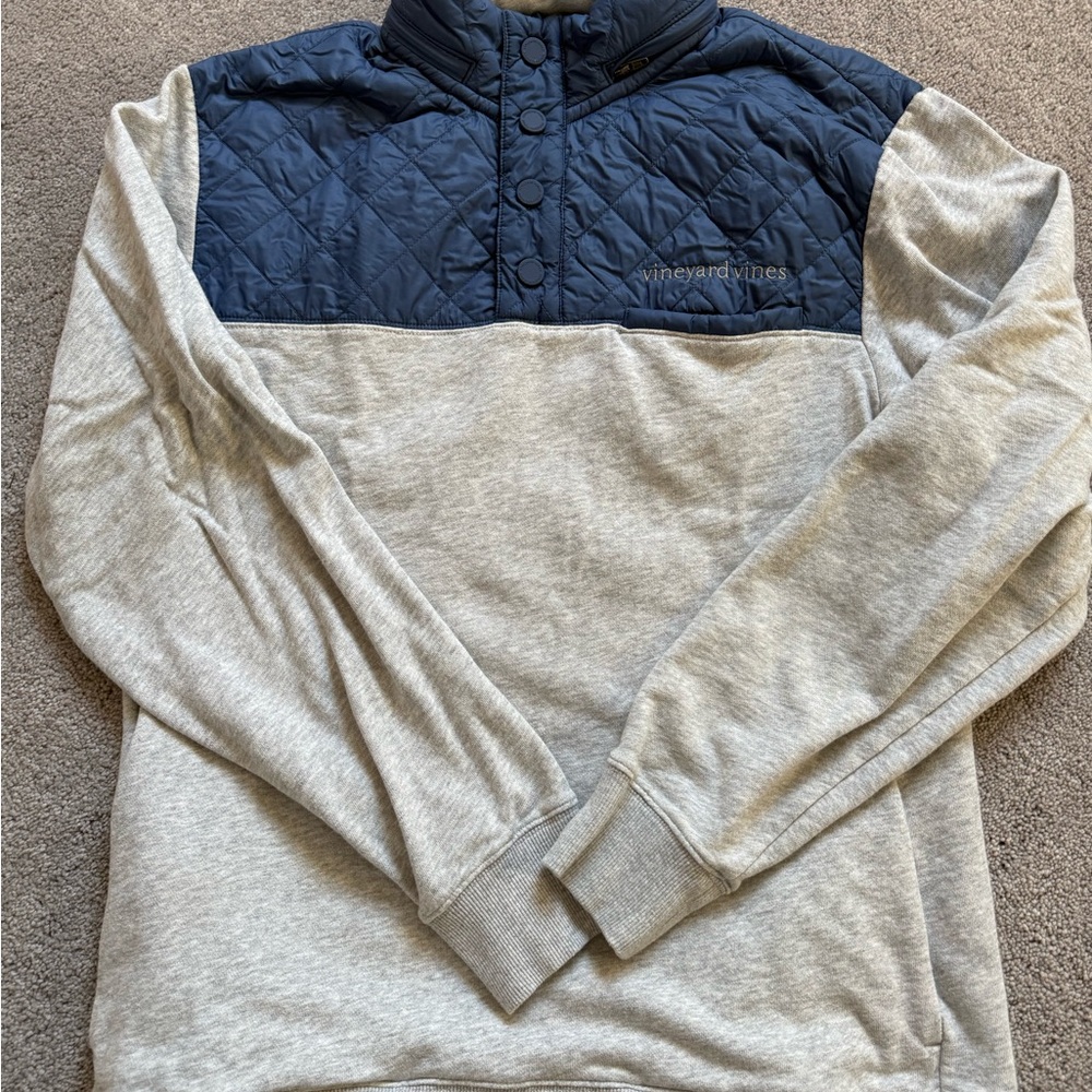Vineyard Vines Blue and Grey Quilted Shep Shirt